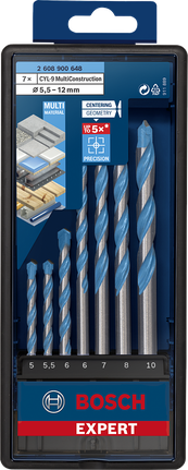 Conjunto de brocas Bosch MultiConstruction de 5–10 mm.