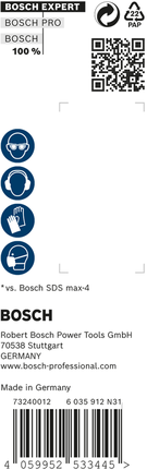 Broca de martelo Bosch EXPERT SDS max-8X 32 x 400 x 520 mm, 5 peças.