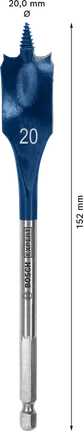 Broca tipo pá de corte rápido Bosch EXPERT de 20 mm.