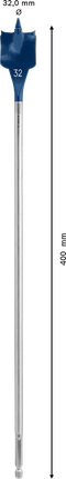 Broca tipo pá de corte rápido Bosch EXPERT 32 x 400 mm.