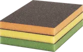 Discos de lixa Bosch EXPERT S473 nas cores laranja, amarela e verde.