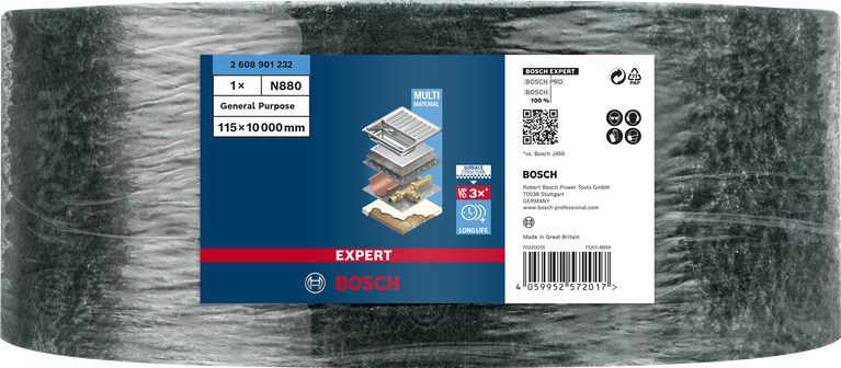 Rolo de lixa de lã Bosch Expert N880 115 mm x 10 m.
