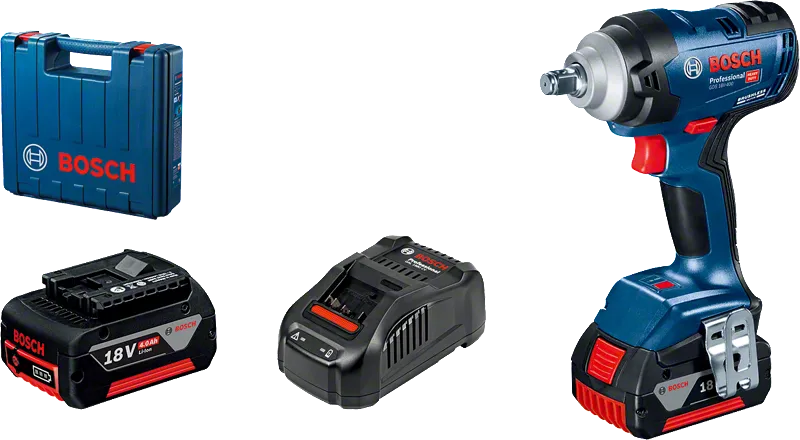 Chave de impacto sem fio Bosch GDS 18V-400 com estojo.