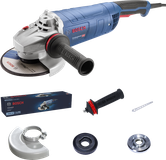 Esmerilhadeira angular Bosch GWS 28-180 com conjunto de acessórios.