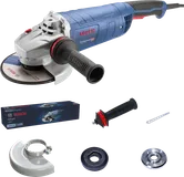 Esmerilhadeira angular Bosch GWS 28-180 com conjunto de acessórios.