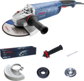 Esmerilhadeira angular Bosch GWS 28-230 com acessórios.