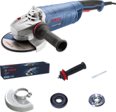 Esmerilhadeira angular Bosch GWS 25-180 com acessórios.