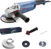 Esmerilhadeira angular Bosch GWS 25-180 com acessórios.