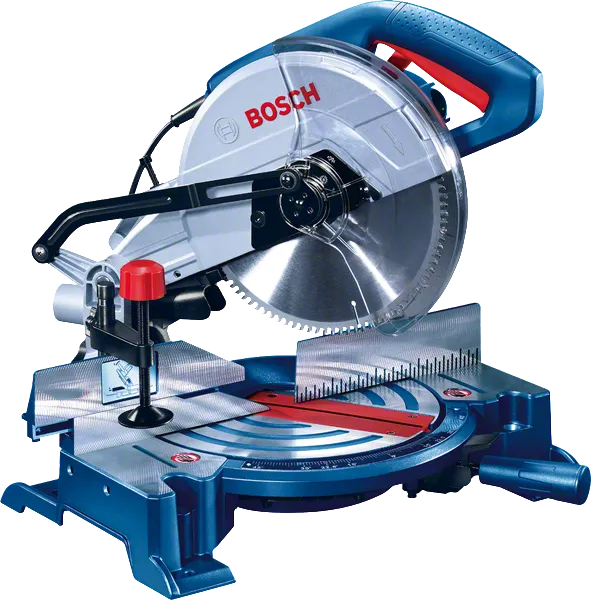 Serra de esquadria Bosch GCM 10 X com lâmina de 254 mm.