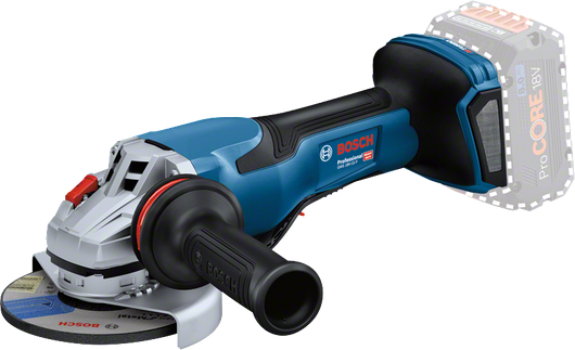 Esmerilhadeira angular sem fio Bosch GWS 18V-15 P com disco de 125 mm.