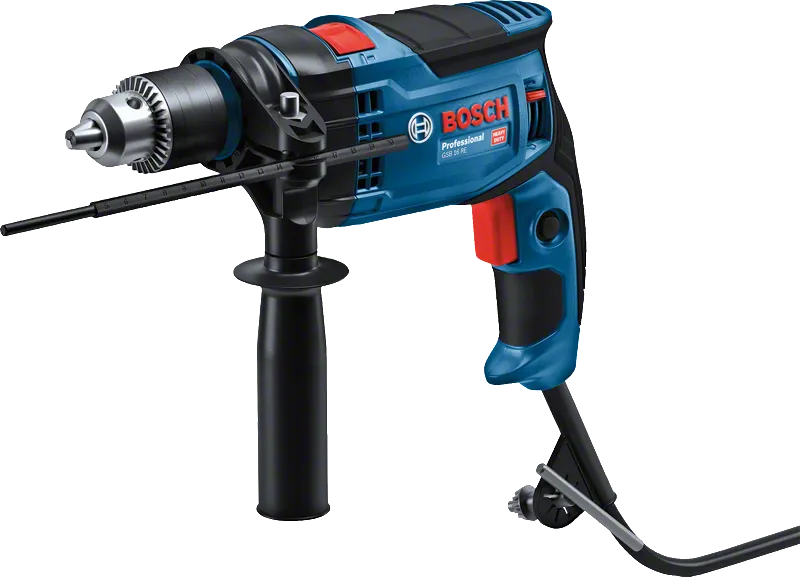 Furadeira de impacto Bosch GSB 16RE com empunhadura lateral.