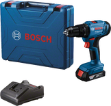 Conjunto de furadeira sem fio Bosch GSB 18V-45 com estojo e carregador.