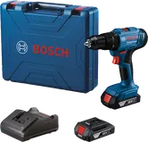 Conjunto de furadeira sem fio Bosch GSB 18V-45 com estojo e carregador.