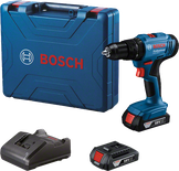 Conjunto de furadeira sem fio Bosch GSB 18V-45 com estojo e carregador.
