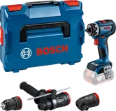 Conjunto de furadeiras Bosch GSR 18V-90 FC com cabeças intercambiáveis.