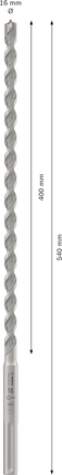 Broca de martelo Bosch PRO SDS max-4 16x400x540 mm.