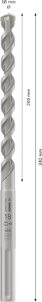 Broca de martelo Bosch PRO SDS max-4, 18 x 340 mm.