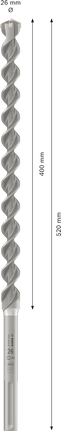 Broca de martelo Bosch PRO SDS max-4 26x400x520 mm.