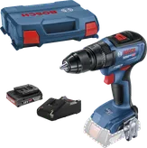 Kit de furadeira sem fio Bosch com bateria de 18 V e carregador.