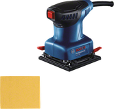 Lixadeira orbital Bosch GSS 140 com folha de lixa.