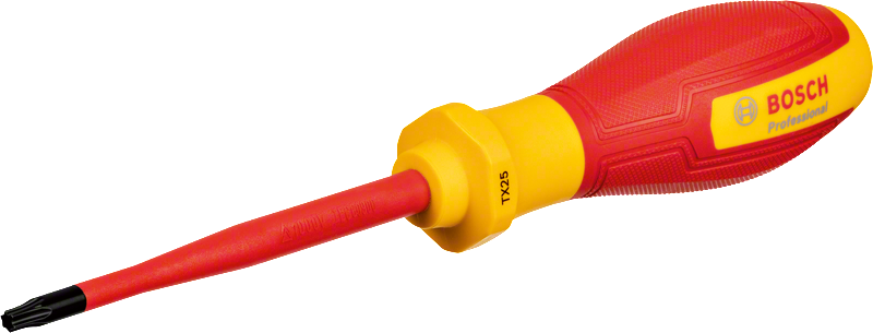 Chave de fenda Bosch VDE TX25 com cabo isolado.