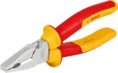 Alicate combinado Bosch VDE com cabos isolados vermelho e amarelo.