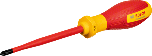 Chave de fenda isolada Bosch VDE PH2 com cabo ergonômico.