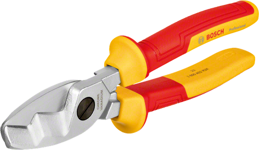 Tesoura de cabo Bosch VDE de 200 mm com cabos isolados.
