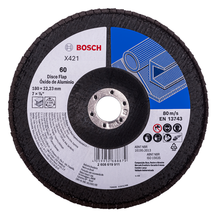 Disco de lixa de aço Bosch X421 G60 óxido de alumínio.