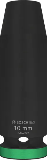 Soquete de impacto Bosch PRO de 1/2 polegada e 10 mm de profundidade.