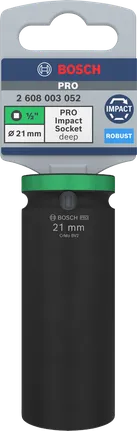 Soquete de impacto Bosch PRO 1/2″ 21 mm de profundidade.