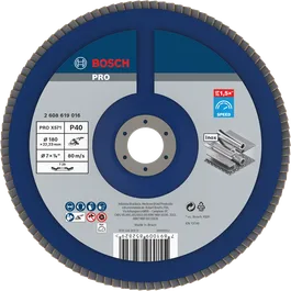 Disco flap Bosch PRO X571 angular 180mm G40 para metal.