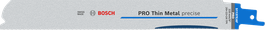 Lâmina precisa Bosch PRO Thin Metal S1137EAF para cortes finos de metais.