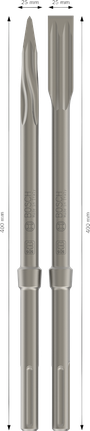Conjunto de formões Bosch PRO SDS max-5C pontiagudos e planos de 400 mm.