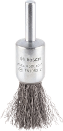 Escova de limpeza de metal Bosch PRO com haste reta de 15 mm.
