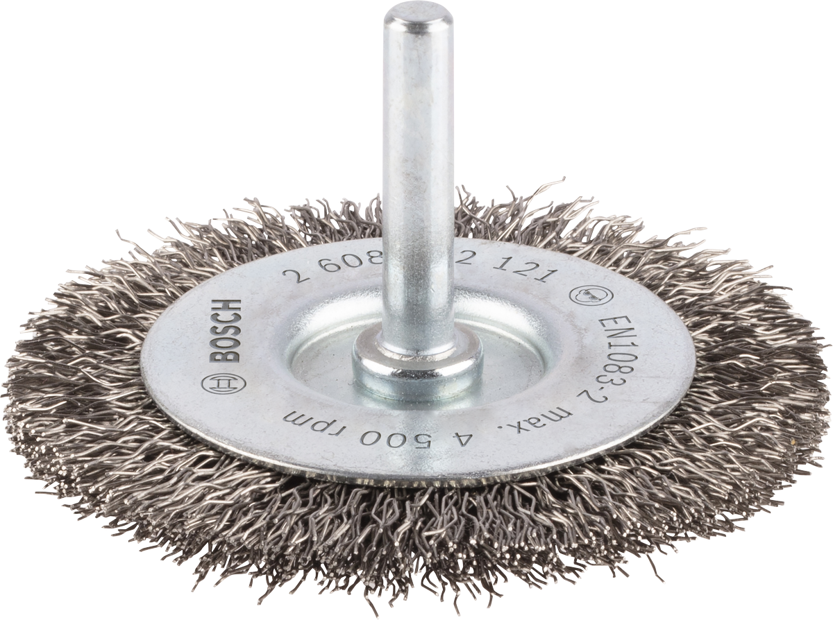 Roda de arame limpo Bosch PRO de aço inoxidável, haste reta.