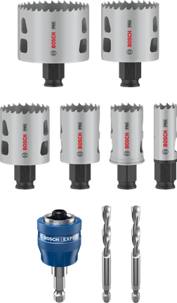 Conjunto de serras copo Bosch PRO Multi Material PC Plus, 9 peças.