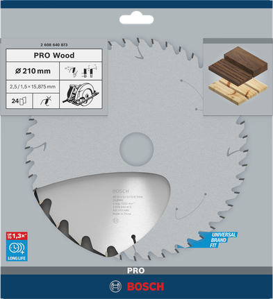 Lâmina de serra circular Bosch PRO Wood 210 mm.