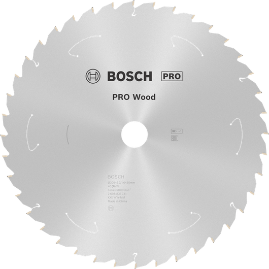 Lâmina de serra circular Bosch PRO Wood 305 mm T40 para marcenaria.