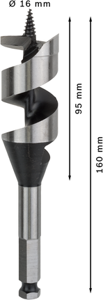 Broca Bosch PRO para madeira 32x95x160 mm para perfuração profunda.