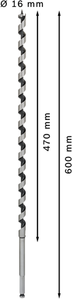 Broca para madeira Bosch PRO 16 x 470 x 600 mm.