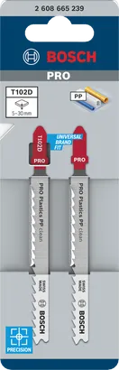 Lâminas de serra tico-tico Bosch PRO Plastics PP limpas T102D 100 mm 2 peças.