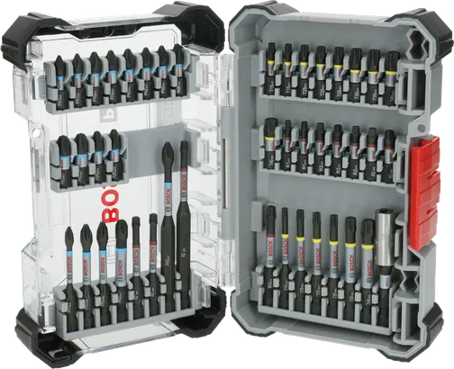 Conjunto de pontas para chaves de fenda de impacto Bosch PRO, 44 peças em estojo.
