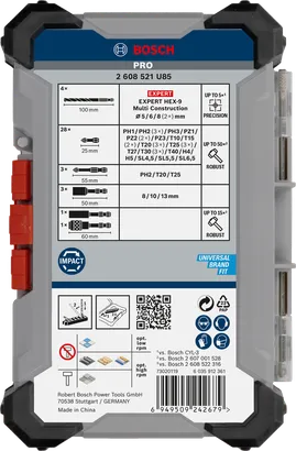 Conjunto misto Bosch PRO Impact 40 peças.