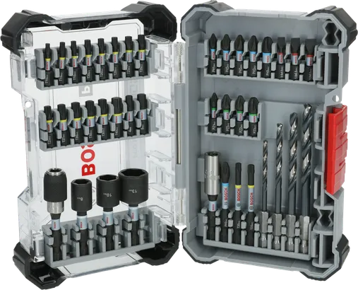 Conjunto de 40 brocas Bosch PRO Impact Metal com brocas e pontas de chave de fenda.