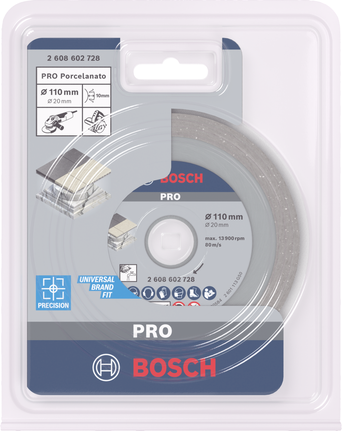 Disco de diamante cerâmico Bosch PRO 110 mm 20 mm.