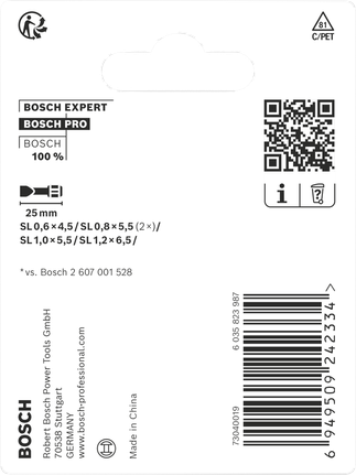 Brocas de impacto Bosch PRO SL 25 mm 5 peças.