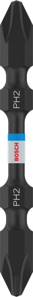 Broca dupla Bosch PRO para madeira macia e aço inoxidável PH2 de 65 mm.