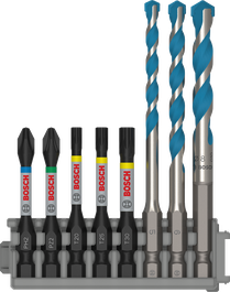 Conjunto de impacto Bosch PRO com brocas Multi Construction, 8 peças.