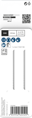 Lâmina de serra tico-tico Bosch PRO Multi Material T345XF 132 mm 2 peças.